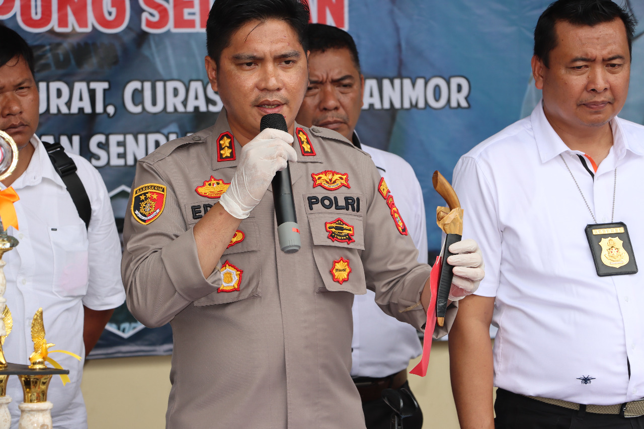Polres Lampung Selatan Gelar Konferensi Pers Hasil Ops Sikat 2022